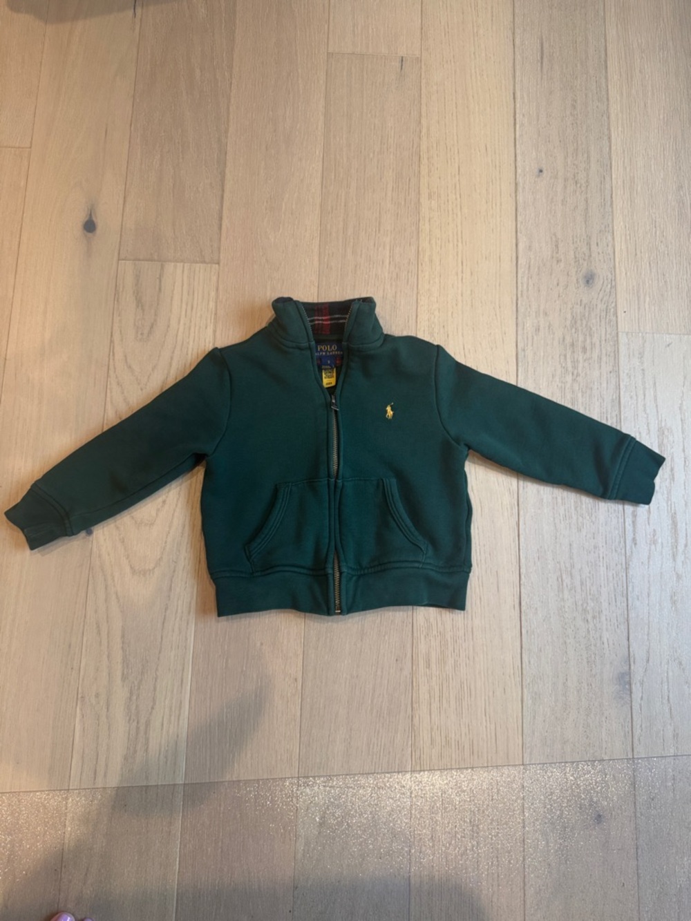 Polo by Ralph Lauren Dark Green Zip Sweatshirt with Yellow Pony